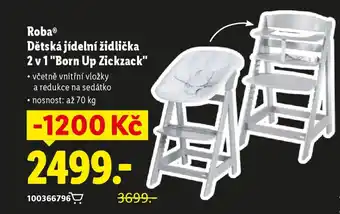 Roba® Dětská jídelní židlička 2 v 1 "Born Up Zickzack"