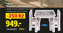 Lidl LivarnoⓇ Dětský stůl s 2 židličkami nabídka