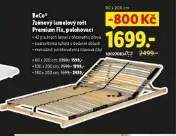 Lidl BeCo® 7zónový lamelový rošt Premium Fix, polohovací nabídka