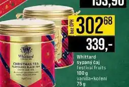Jip Whittard sypaný čaj festival fruits 100 g vanilla+koření 75g nabídka
