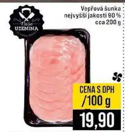 Jip Vepřová šunka nejvyšší jakosti 90% cca 200 g 100g nabídka