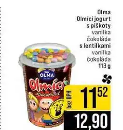 Jip Olma Olmíci jogurt s piškoty vanilka čokoláda s lentilkami vanilka čokoláda 113 g nabídka