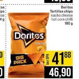 Jip Doritos Tortillas chips nacho cheese hot corn chilli 180 g nabídka