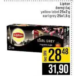 Jip Lipton černý čaj yellow label 25x2 g earl grey 25x1,5 g nabídka