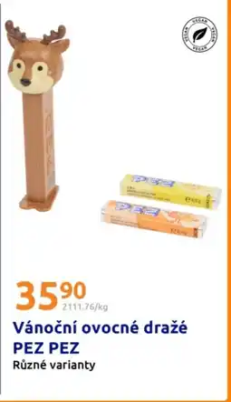 Action Vánoční ovocné dražé pez pez nabídka