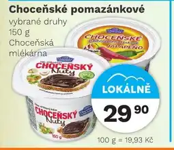 Konzum Choceňské pomazánkové nabídka