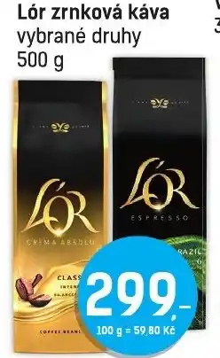Konzum Lór zrnková káva nabídka
