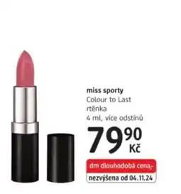 dm drogerie Miss sporty nabídka