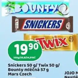 Brněnka Snickers 50 g/ Twix 50 g/ Bounty mléčná Mars Czech nabídka