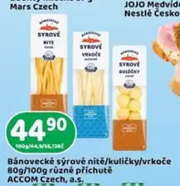 Brněnka Bánovecké sýrové nitě/kuličky/vrkoče různé příchutě nabídka