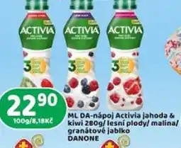 Brněnka ML DA-nápoj Activia jahoda &kiwi /lesní plody/ malina/ granátové jablko DANONE nabídka