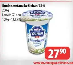Partner Maloobchodní síť Kunín smetana ke šlehání 31% nabídka
