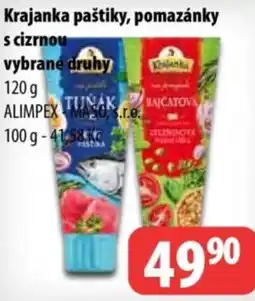 Partner Maloobchodní síť Krajanka paštiky, pomazánky s cizrnou vybrané druhy nabídka