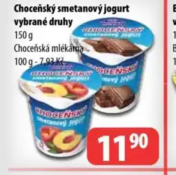 Partner Maloobchodní síť Choceňský smetanový jogurt vybrané druhy nabídka