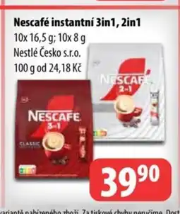 Partner Maloobchodní síť Nescafé instantní 3in1, 2in1 nabídka