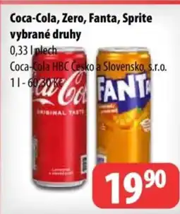 Partner Maloobchodní síť Coca-Cola, Zero, Fanta, Sprite vybrané druhy nabídka