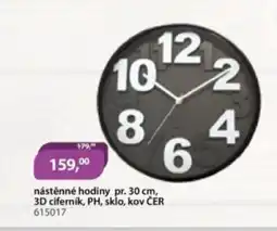 M.A.T. Nástěnné hodiny pr. , 3d ciferník, ph, sklo, kov čer 615017 nabídka