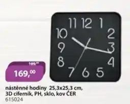 M.A.T. Nástěnné hodiny, 3d ciferník, ph, sklo, kov čer nabídka