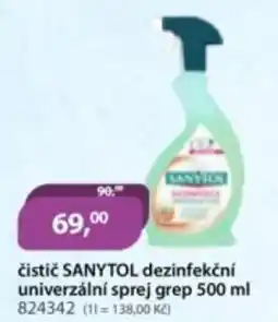 M.A.T. Čistič sanytol dezinfekční univerzální sprej grep nabídka