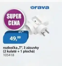 M.A.T. Rozbočka,,t", 3 zásuvky (2 kulaté + 1 plochá) 105418 nabídka
