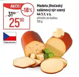 Globus Madeta Jihočeský -18%) salámový sýr uzený 44%t. vs. nabídka