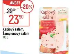 Globus Kapiový salám, Žampionový salám nabídka