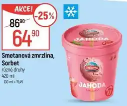Globus Smetanová zmrzlina, Sorbet nabídka