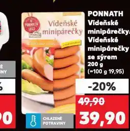 Kaufland Ponnath vídeňské minipárečky se sýrem nabídka