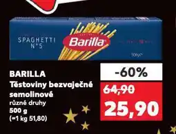 Kaufland Barilla těstoviny bezvaječné semolinové nabídka