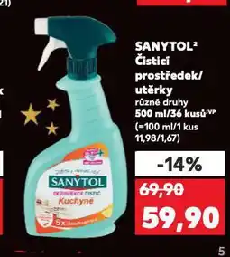 Kaufland Sanytol čisticí utěrky nabídka