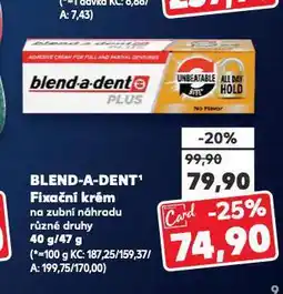 Kaufland Blend a dent fixační krém na zubní protézu nabídka