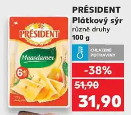 Kaufland Président plátkový sýr nabídka