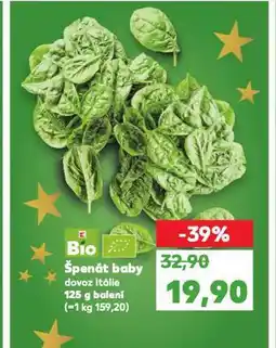 Kaufland Bio špenát baby nabídka