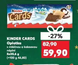 Kaufland Kinder cards oplatka nabídka