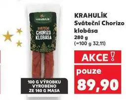 Kaufland Krahulík sváteční chorizo klobása nabídka