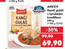 Kaufland Apetit kančí guláš s tyrolským knedlíkem nabídka