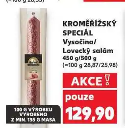 Kaufland Kroměřížský speciál lovecký salám nabídka
