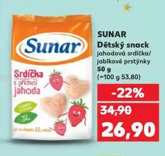 Kaufland Sunar dětský snack nabídka