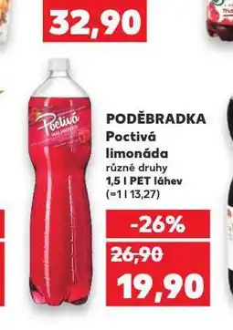 Kaufland Poděbradka poctivá limonáda nabídka