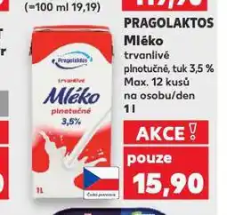 Kaufland Pragolaktos trvanlivé mléko nabídka