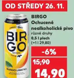 Kaufland Birgo nealkoholické pivo nabídka