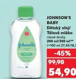Kaufland Johnson's baby tělové mléko nabídka
