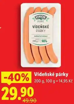 Lidl Vídeňské párky, 200 g nabídka