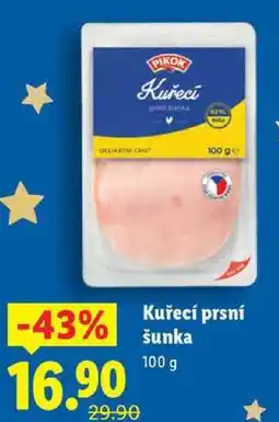 Lidl Kuřecí prsní šunka, 100 g nabídka