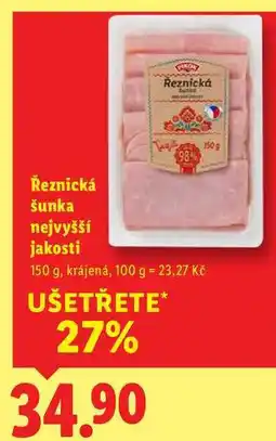 Lidl Řeznická šunka nejvyšší jakosti, 150 g nabídka