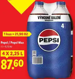 Lidl Pepsi / Pepsi Max, 4x 2,25 l nabídka