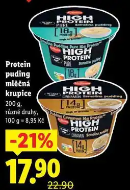 Lidl Protein puding mléčná krupice, 200 g nabídka