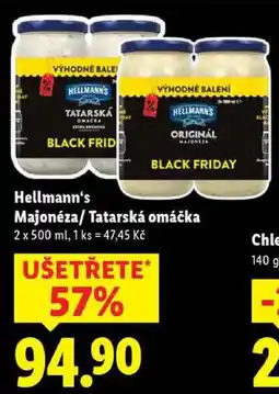 Lidl Hellmann's Majonéza/Tatarská omáčka, 2x 500 ml nabídka