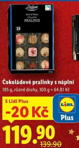 Lidl Čokoládové pralinky s náplní, 185 g nabídka