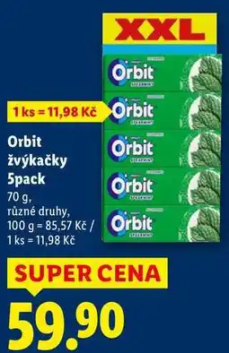 Lidl Orbit žvýkačky 5pack, 70 g nabídka